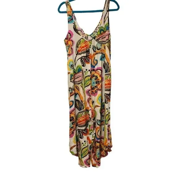 Jams World 'Indio' Colorful Abstract Floral Capri Jumpsuit/Romper | M - Picture 4 of 8